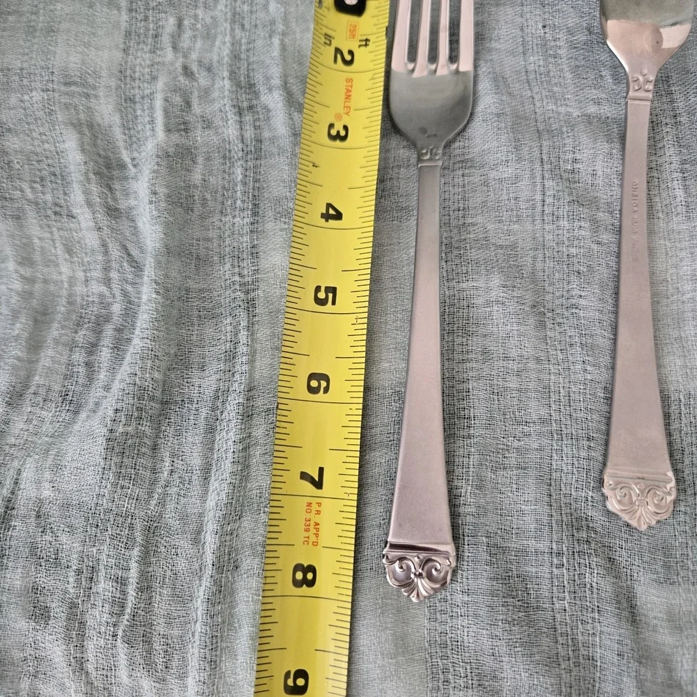 Onieda Bionco Stainless Satin Finish Lot 8‎ Dinner Forks & 5 Serving Pieces